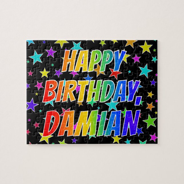 "DAMIAN" First Name, Fun "HAPPY BIRTHDAY" Jigsaw Puzzle (Horizontal)