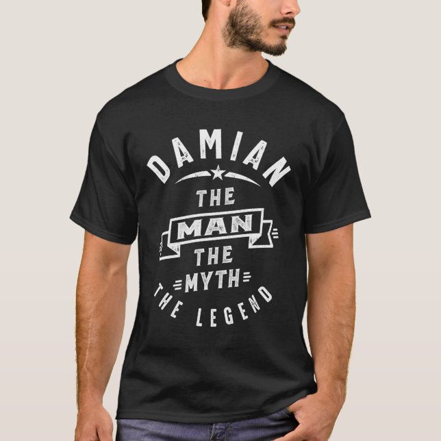 Damian Personalized Name Birthday Gift T-Shirt (Front)