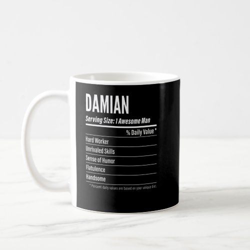 Damian Serving Size Nutrition Label Calories  Coffee Mug