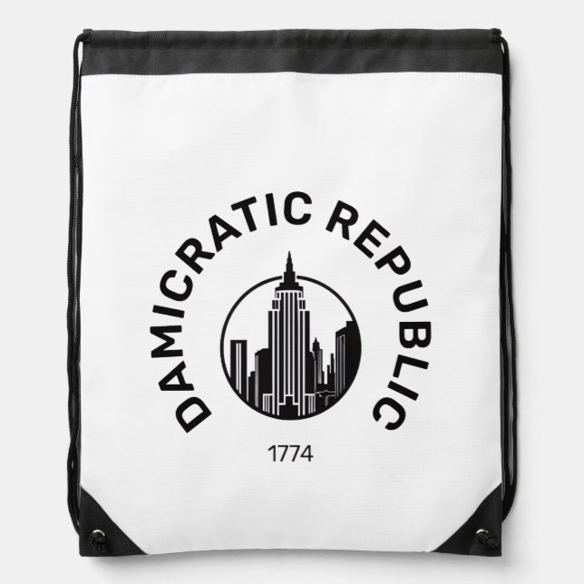 Damicratic Drawstring Bag (Front)