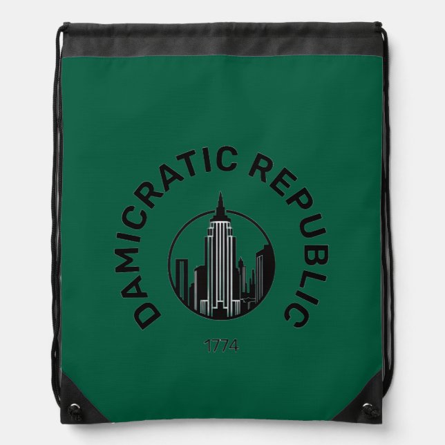 Damicratic Drawstring Bag (Front)