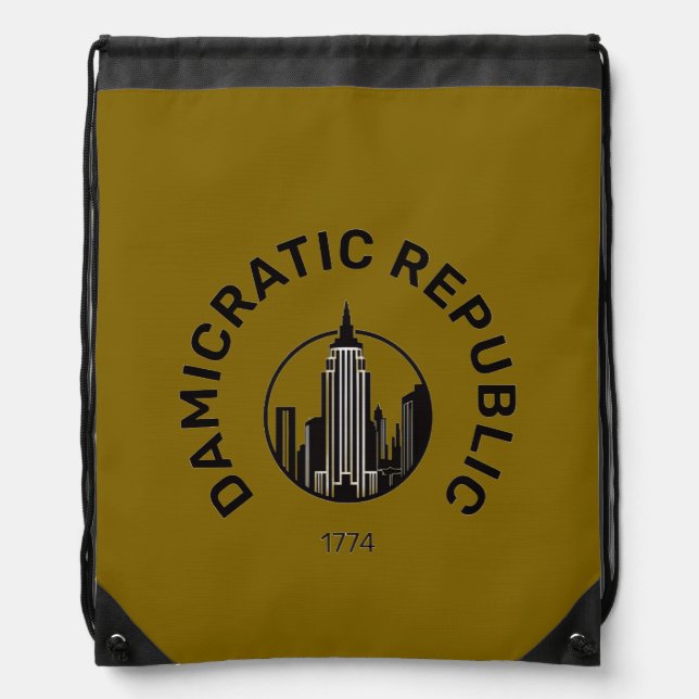 Damicratic Drawstring Drawstring Bag (Front)