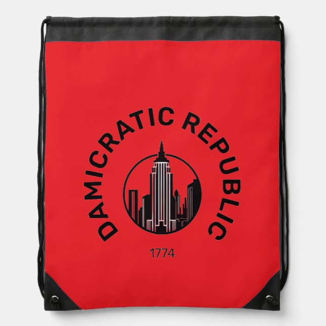 Damicratic Drawstring Drawstring Bag (Front)