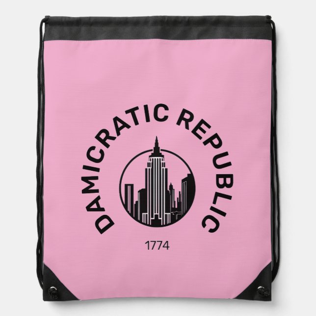Damicratic Drawstring Drawstring Bag (Front)