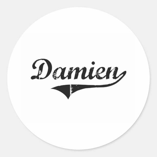 Damien Classic Style Name Classic Round Sticker (Front)