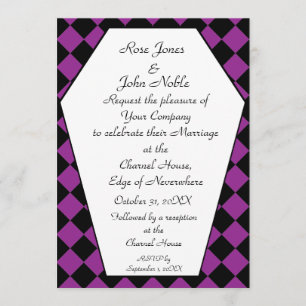 Damier Ebony (Purple) Wedding Invitation