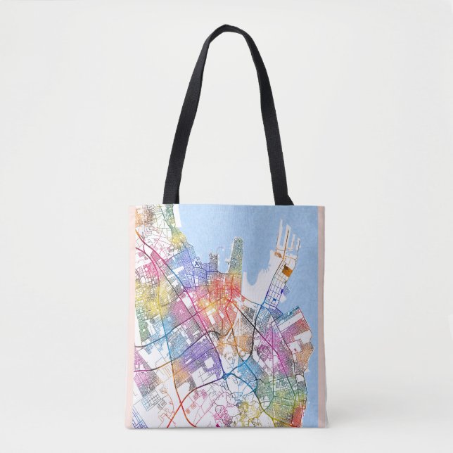 Dammam Saudi Arabia City Map Tote Bag (Front)