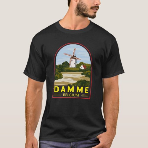 Damme Belgium Retro Travel Art Vintage  T_Shirt
