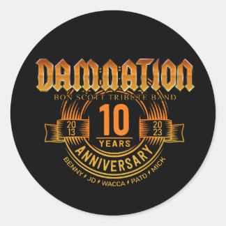 DAMNATION 10 Year Anniversary Classic Round Sticker