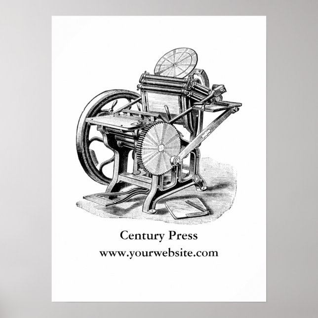 Damon & Peets letterpress  print shop poster (Front)