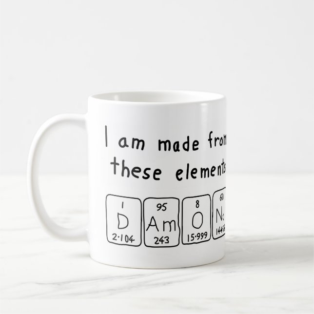 Damond periodic table name mug (Left)