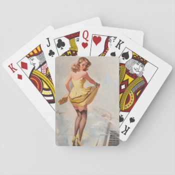 Dampened Doll Pin Up Art Playing Cards by Pin_Up_Art at Zazzle