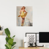 Dampened Doll Pin Up Art Poster (Home Office)
