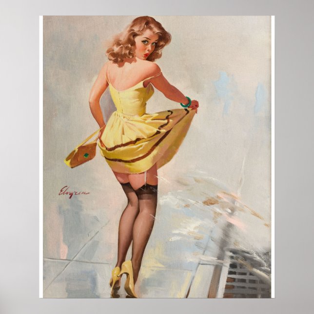 Dampened Doll Pin Up Art Poster (Front)