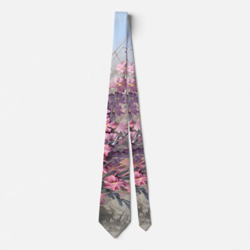 Dampiera Plant Watercolors Birthday Gift Valentin Neck Tie