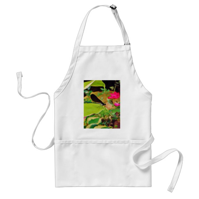 Damselfly and Rose Adult Apron (Front)