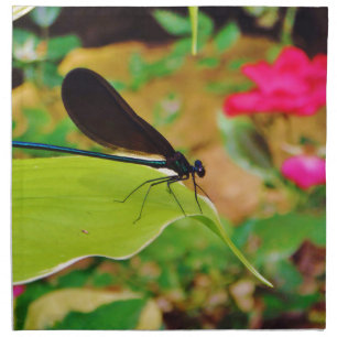Damselfly and Rose Cloth Napkin