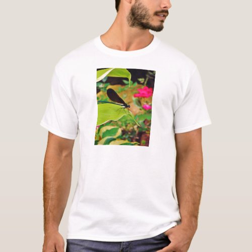 Damselfly and Rose T_Shirt