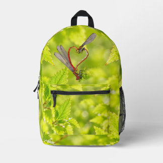 Damselfly Heart Nature Art Girls' Hoodie Printed Backpack