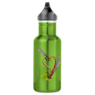 Damselfly Heart Nature Art Girls' Hoodie Stainless Steel Water Bottle