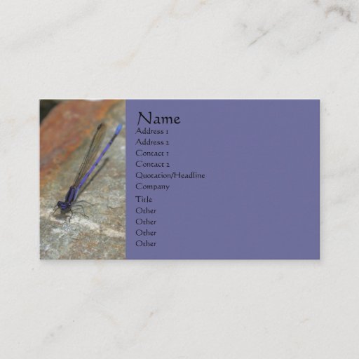 Customizable Damselfly Nature Photography Business Card