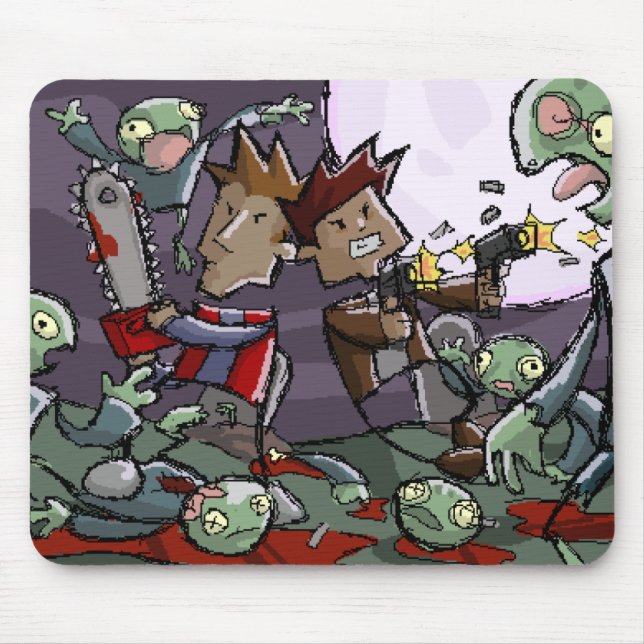 Dan and Ben vs. Some Zombies Mouse Pad (Front)