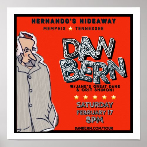 Dan Bern Winter Tour 2024 Poster HH