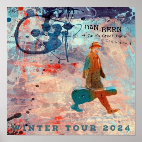 Dan Bern Winter Tour 2024 Poster SO art