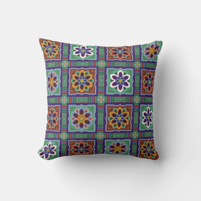 Dan-cheong. Korean traditional temple art.dancheon Throw Pillow (Front)