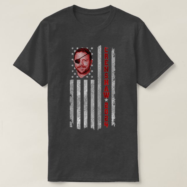 Dan Crenshaw 2024 Republican President USA Flag Am T-Shirt (Design Front)