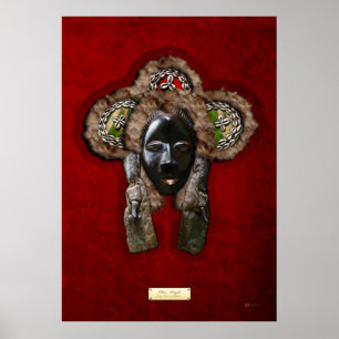 Dan Dean-Gle Mask on Red Velvet Poster