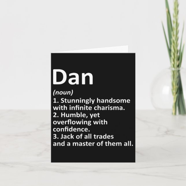 Dan Definition Personalized Name Funny Birthday Gi Card (Front)