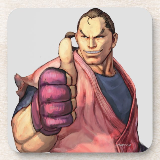 Dan With Thumb Up Beverage Coaster (Front)