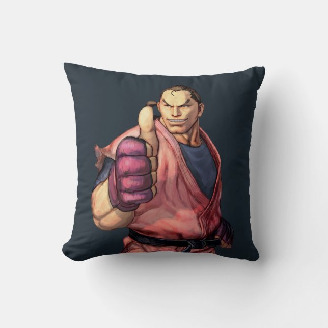 Dan With Thumb Up Throw Pillow (Front)