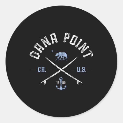 Dana Point California Surfing Travel Classic Round Sticker