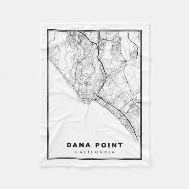 Dana Point Map Fleece Blanket (Front)