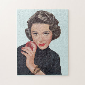 Dana Wynter with apple and snake bracelet Jigsaw Puzzle