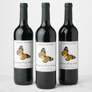 Danaus chrysippus - Plain Tiger, or African Queen  Wine Label