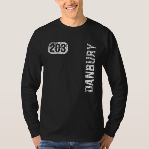 Danbury Connecticut 203 Area Code Vintage Retro T_Shirt