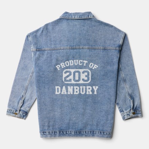 Danbury Connecticut Vintage Retro Area Code  Denim Jacket