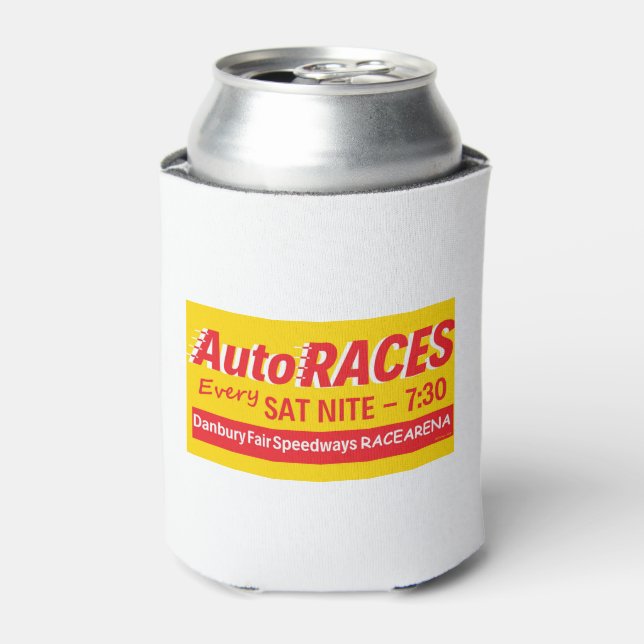 Danbury Fair Racearena Auto Races Bill & Car Logo Can Cooler (Can Front)