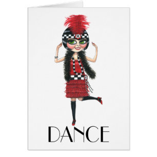 Dance 1920s Costume Big Eye Flapper Girl Cards