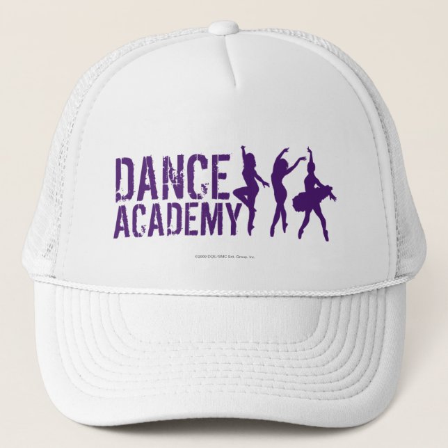 Dance Acadmey Dancer Silhouettes Logo Trucker Hat (Front)