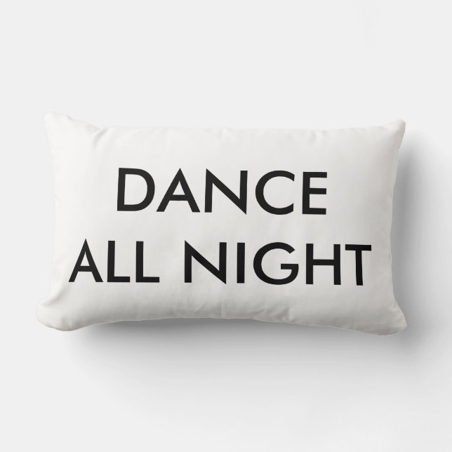 Dance All Night Pillow - Black and White (Front)