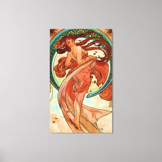 Dance Alphonse Mucha Art Nouveau Canvas Print (Front)