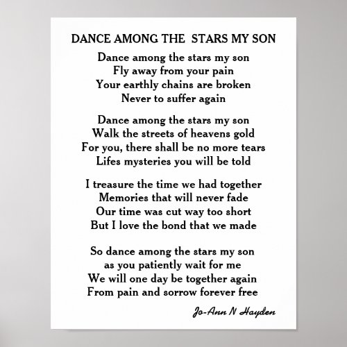 DANCE AMONG THE STARS MY FRIEND  POSTER