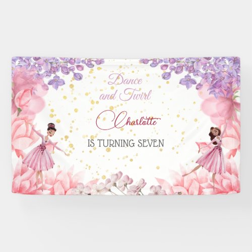 Dance and twirl ballerina birthday banner