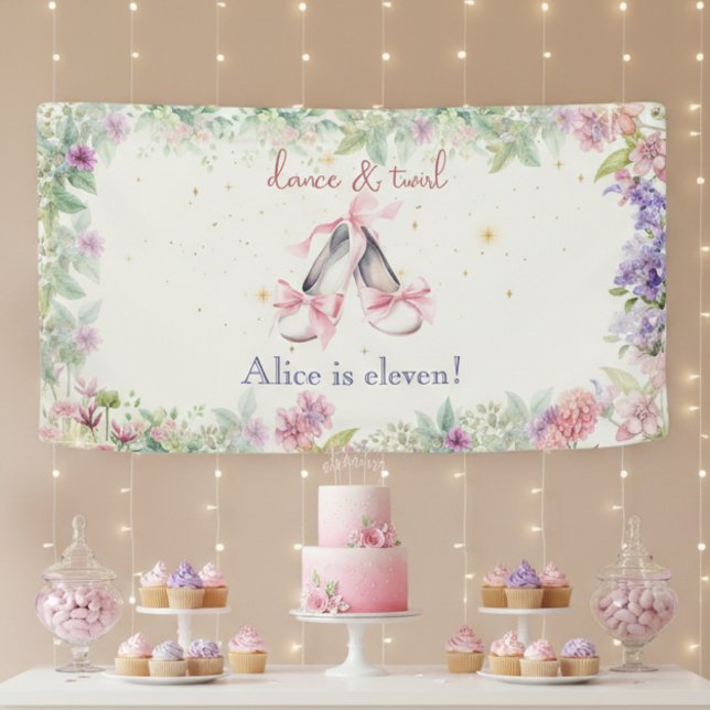 dance and twirl ballerina birthday banner (Creator Uploaded)
