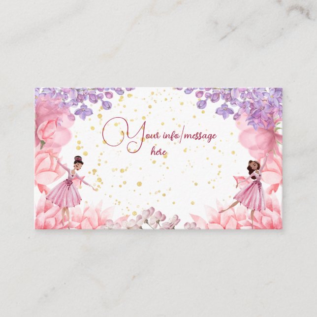 Dance and twirl ballerina birthday enclosure card (Front)