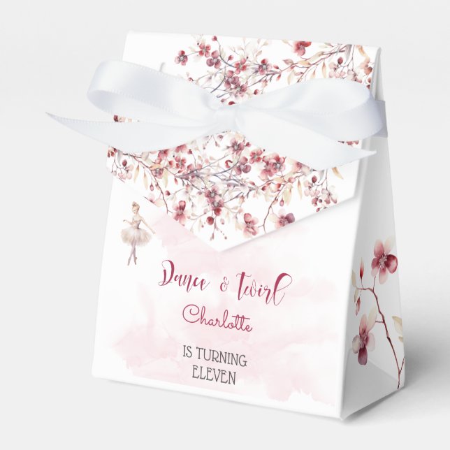 Dance and twirl ballerina birthday favor boxes (Front Side)